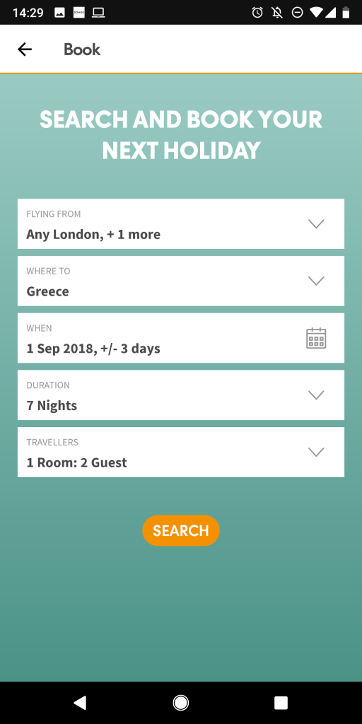 Native search UI